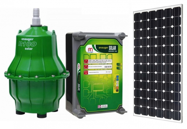 8.600L dia Kit Bomba Solar Anauger R100 e Drive Para Reservatório
