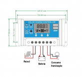 Controlador De Carga Solar 50A 12/24v Automático Pwm