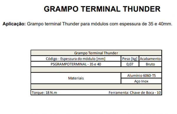 Grampo Final (Thunder) Solar Group