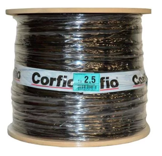 Cabo Flexível Corfio 2,5mm 750V Preto