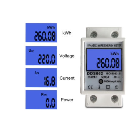 Medidor de Energia 220V A 250V AC 80A